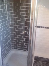 brick bond tiling to new shower