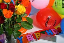 flower and balloons
