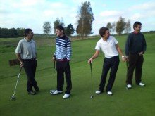 waiting to tee off